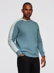Ombre Men's sweatshirt with contrasting stripes and raglan sleeves - bleached turquoise