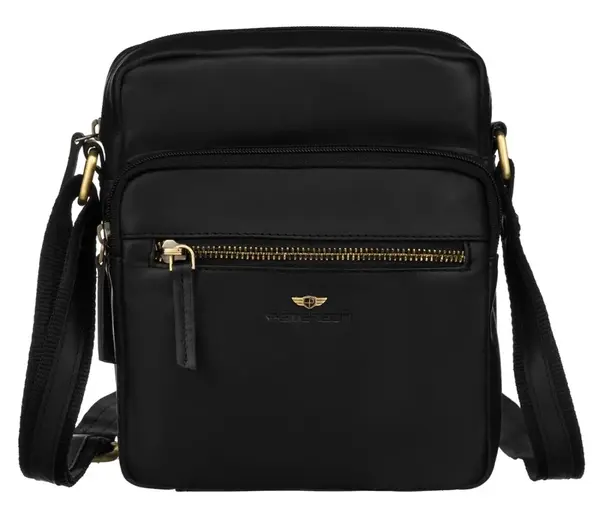 Pánská kožená crossbody taška černá - Peterson Lauris