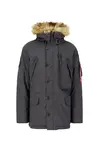 ALPHA INDUSTRIES Zimná parka 'Polar'  sivá / červená