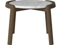 Konferenční stolek Mix Ø46 cm, více variant - Bolia Varianta: Grey/white marble | Dark oiled oak, Solid | v. 35 cm