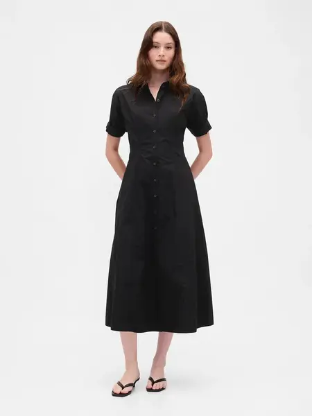 GAP Shirt poplin midi dress - Women's