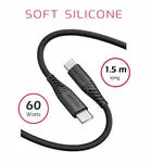 Swissten Soft Silicone USB-C/USB-C 1,5m, 60W černá