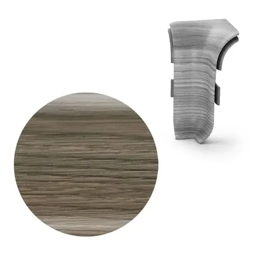 Vnitřní roh k soklu Naturel dub Bourbon čierny , PVC dĺžka 0,5 cm, výška hrany 56 mm, NATNGTW70