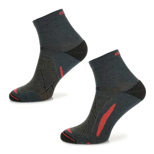 Trekingové Merino ponožky Comodo TREUL02 Black Red 43-46