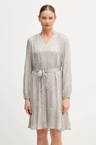 Viskózové šaty Marc Aurel šedá barva, mini, oversize, 6577-1000-24812