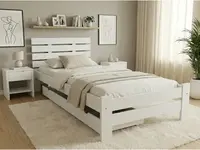 Posteľ PARIS zvýšená 80x200 cm, biela Rošt: Bez roštu, Matrac: Matrac DELUXE 10 cm