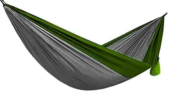 Turistická houpací síť SANTIAGO 260x140 cm, zelená/šedá