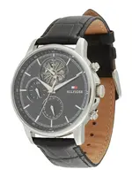 TOMMY HILFIGER Analógové hodinky 'STEWART'  čierna / strieborná