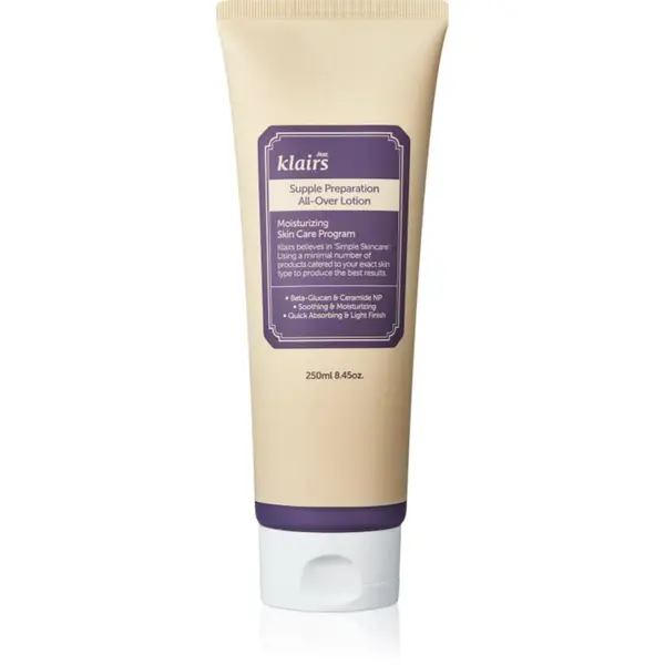Klairs Supple Preparation All-Over Lotion hĺbkovo hydratačné telové mlieko pre suchú pokožku 250 ml