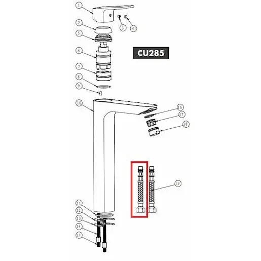 OPTIMA - připojovací hadičky k CU285 2ks NDCU285HADICKA