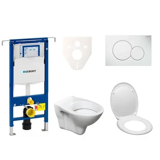 Cenovo zvýhodnený závesný WC set Geberit do ľahkých stien / predstenová montáž + WC Ceramia S-Line Pro 111.355.00.5ND1