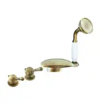 Vaňová batéria RAV Slezák LABE so sprchovacím setom stará mosadz L070.5PSM