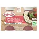 Babybio Jablko, banán a jahody s mátou 2x130 g