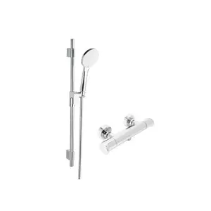 Sprchová batéria SAT Dark so sprchovacím setom 150 mm chróm SATBSDA268CRSET