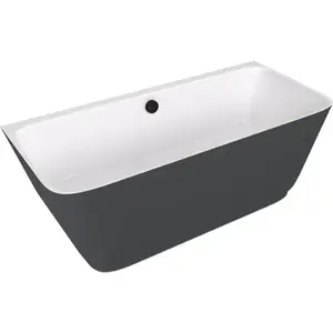 Polysan Skylla voľne stojaca vaňa 169x75 cm liaty mramor ľavá aj pravá biela/antracit bilá/antracit 72430.52