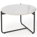 Konferenčný stolík Acuna biela mramor/čierna
