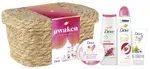 DOVE darčeková kazeta Reviving (sprchový gel Reviving 225ml, deodorant v spreji Pomegranate 150ml, krém Silky Petal 300ml, krém na ruky Awakening 75ml