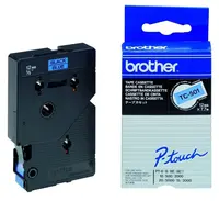 Brother TC-501, 12mm x 7,7m, černý tisk / modrý podklad, laminovaná, originální páska