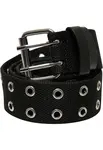 Polyester belt with eyelets black/silver