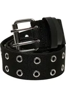 Polyester belt with eyelets black/silver