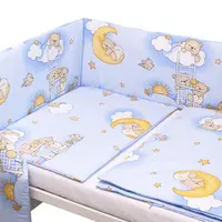 Baby Nellys Mantinel s povlečením Premium, 3D sada, Medvídek na žebříku, modrý, 135x100cm