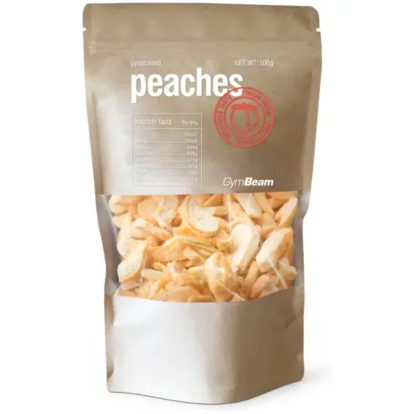 GymBeam LYOFILIZOVANÉ BROSKVE – 100 G Snack, , velikost 100 G