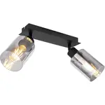 GLOBO 2bodové svietidlo HADERA čierna/dymová E27 15 W 270 x 90 x 215 mm