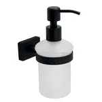 Novaservis Nástenný dávkovač mydla Ferro Greta Black, matná čierna/sklo, 150 ml