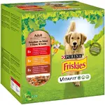 Purina Kapsičky pre psov Friskies Adult hovädzie, kura, jahňacie v šťave 24x85 g
