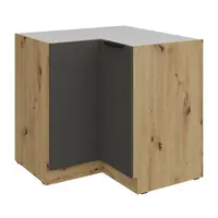 Spodní rohová skříňka Aria 90x90 DN 2F BB Barva korpusu: Dub artisan, Barva dvířek: GR - Graphite AFM