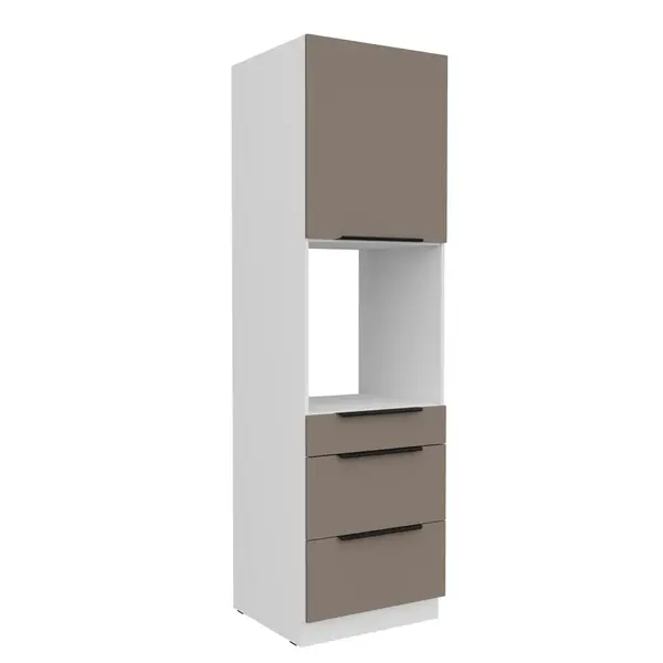 Vysoká skříňka pro vestavnou troubu Aria 60 DPS-210 3S 1F - Premium Box Barva korpusu: Bílá, Barva dvířek: TA - Sandgrau AFM