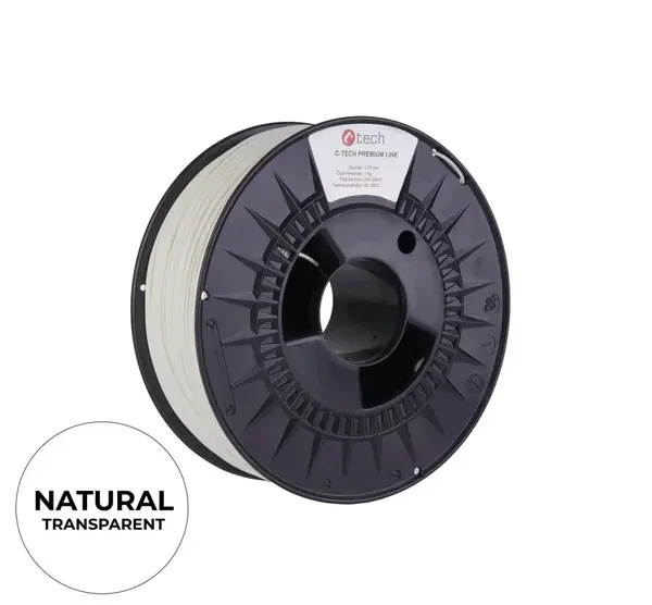 C-Tech 3DF-P-TPU90A-1.75-NAT 3D filament, PREMIUM LINE, TPU 90A, flexibilní, 1,75mm, 1000g, Přírodní (Natural)