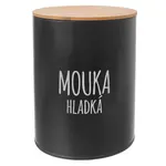 Kulatá plechová dóza HLADKÁ MOUKA Black