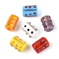 Handmade Gold Foil Glass Bumpy Beads