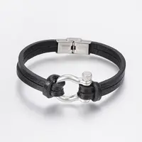 Men's Leather Cord Multi-strand Bracelets