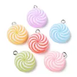 Translucent Resin Flat Round Pendants
