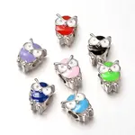 Owl Alloy Enamel Large Hole European Animal Beads