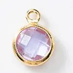 Birthstone Brass K9 Glass Charms