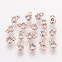 Brass Clear Cubic Zirconia Charms