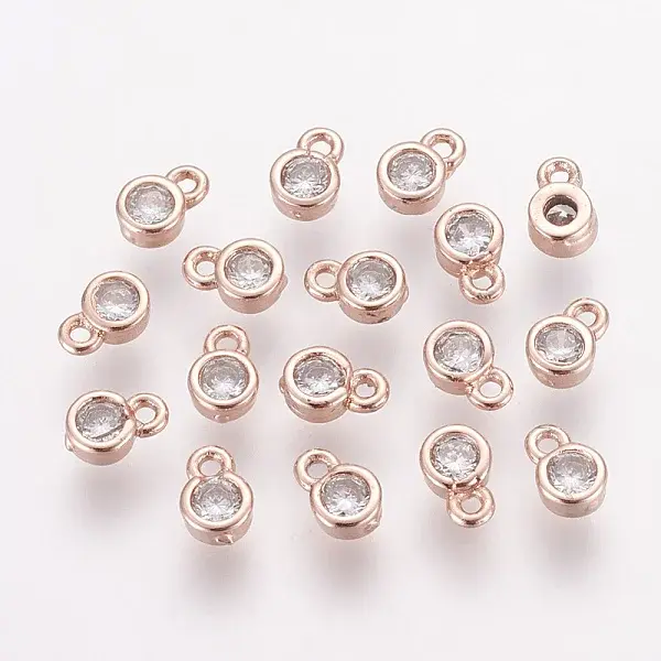 Brass Clear Cubic Zirconia Charms