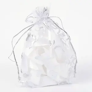 Heart Printed Organza Bags