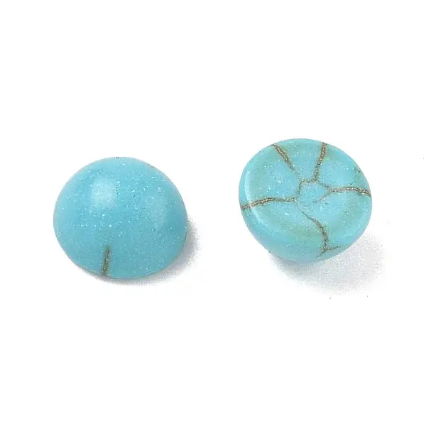 Craft Findings Dyed Synthetic Turquoise Gemstone Flat Back Dome Cabochons