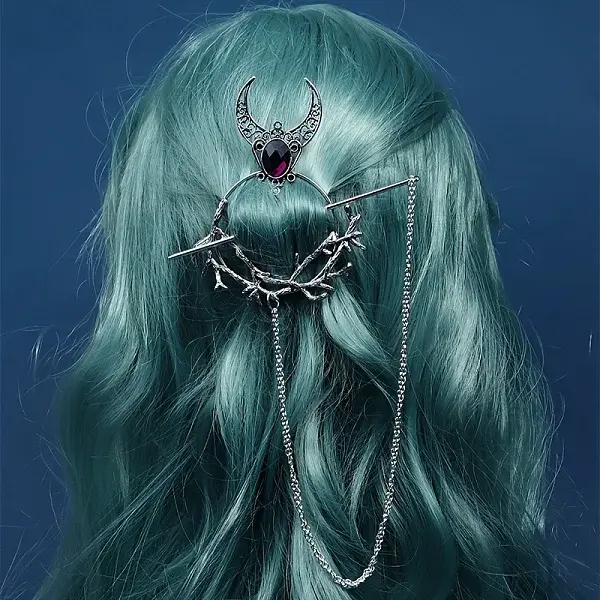 Gothic Witch Theme Branch Alloy Rhinestone Hair Cuff Pin