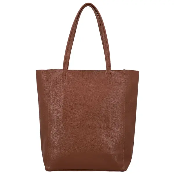 Dámská kožená kabelka na rameno hnědá - Delami Vera Pelle Saniela