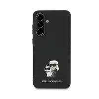 Zadní kryt Karl Lagerfeld PU Saffiano Metal Karl and Choupette pro Samsung Galaxy A36, černá
