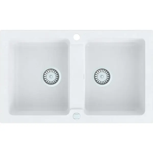 Dřez Granitový 2k 780x475 Bílá