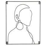 Dekorácia nástenná dievča čierna 40 x 50 cm 1135