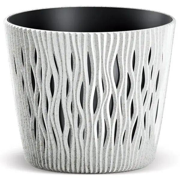 Kvetináč Sandy okrúhly 190 – biely Eco