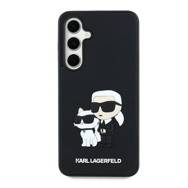 Zadní kryt Karl Lagerfeld 3D Rubber Karl and Choupette pro Samsung Galaxy S24 FE, black