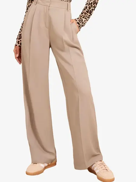 Friends Like These Plisované nohavice  farba ťavej srsti